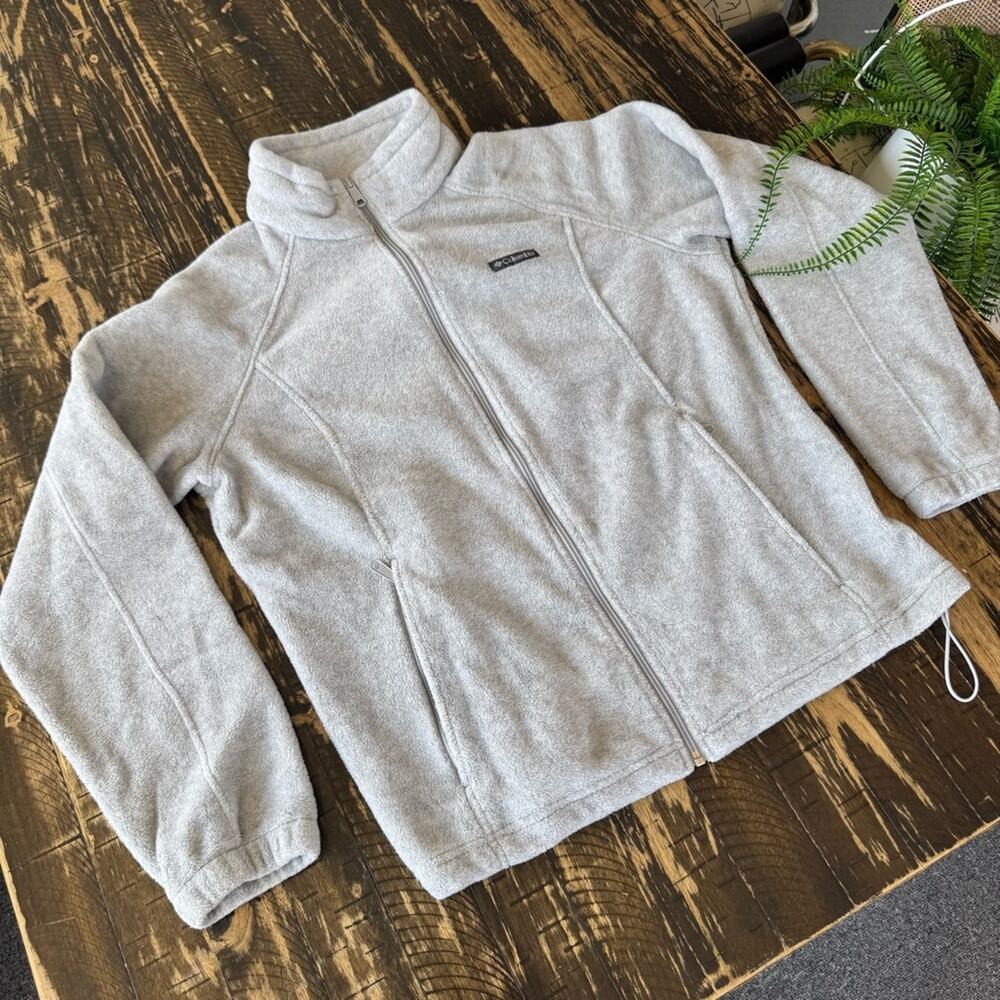 COLUMBIA - Light Gray Full-Zip Fleece Jacket – Size XL